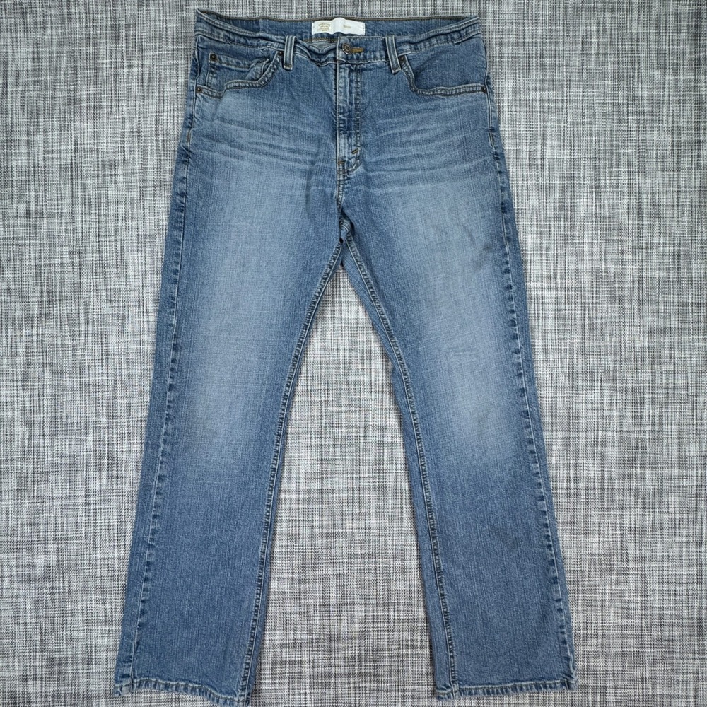 Signature Levi Strauss Mens 34x32 Bootcut Jeans Blue Stretch Denim Medium Wash